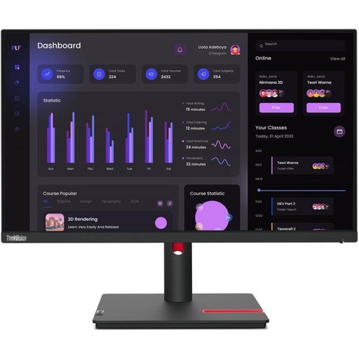 [63CFMATXEU] Écran PC Lenovo ThinkVision T24i-30 23,8" Full HD